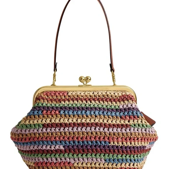 COACH
Kisslock Large Multi Straw Frame Bag 27
Multicolor Woven Handbag - Picture 2 of 5